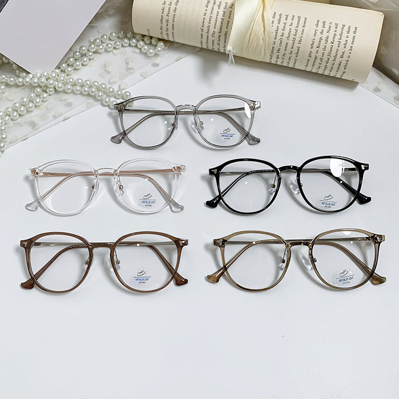 Custom logo round glasses anti blur light glasses frame fashion vintage sunglasses