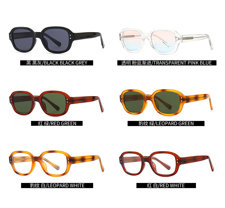 Fashion square tortoise shell rivet sunglasses green lens uv400 orange women sunglasses