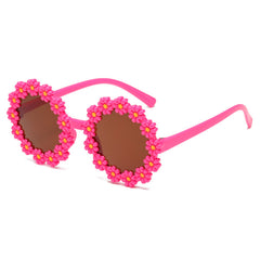 Fashion new style flower shape sunglasses candy colorful yellow flower kids sunglasses