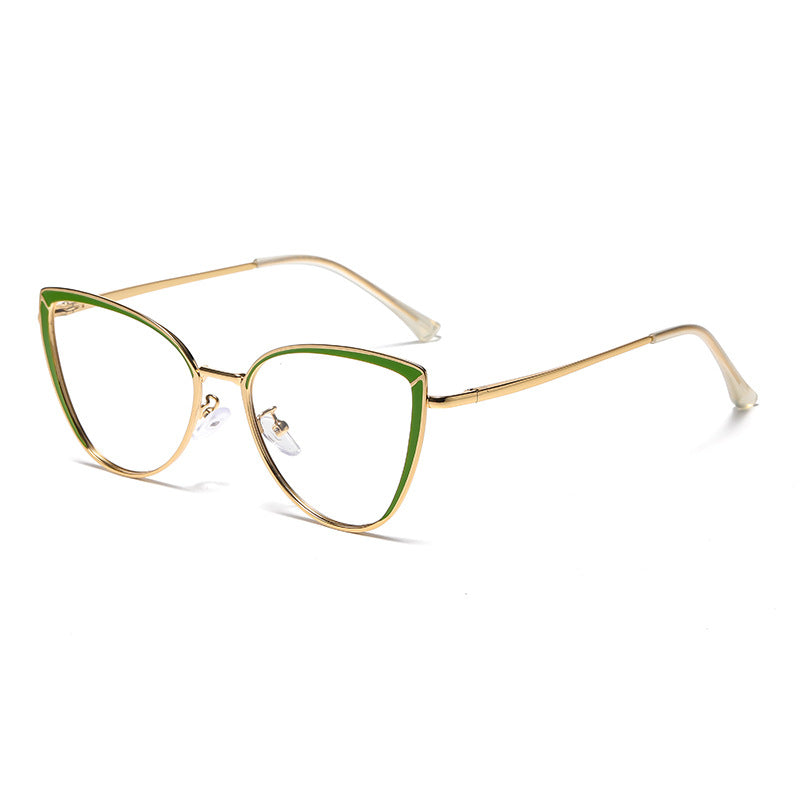 New fashion style reading pink metal frame glasses cat eye anti blue light glasses