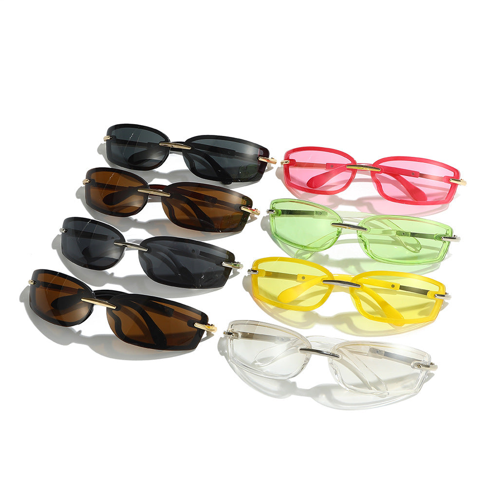 2025 New fashion one piece small rectangle sunglasses uv400 outdoor sunglasses