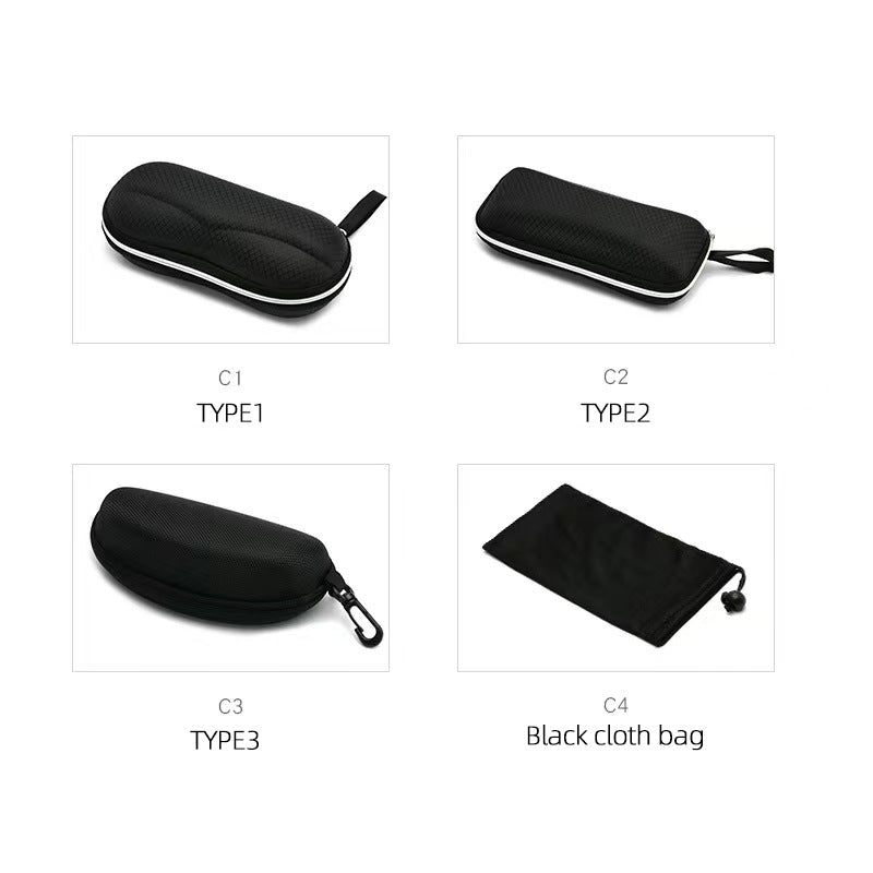 Custom logo black Retro sunglasses case With zipper Glasses case printed LOGO