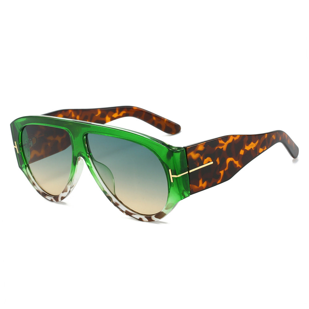 Custom logo uv400 leopard print sunglasses gradient colorful sunglasses