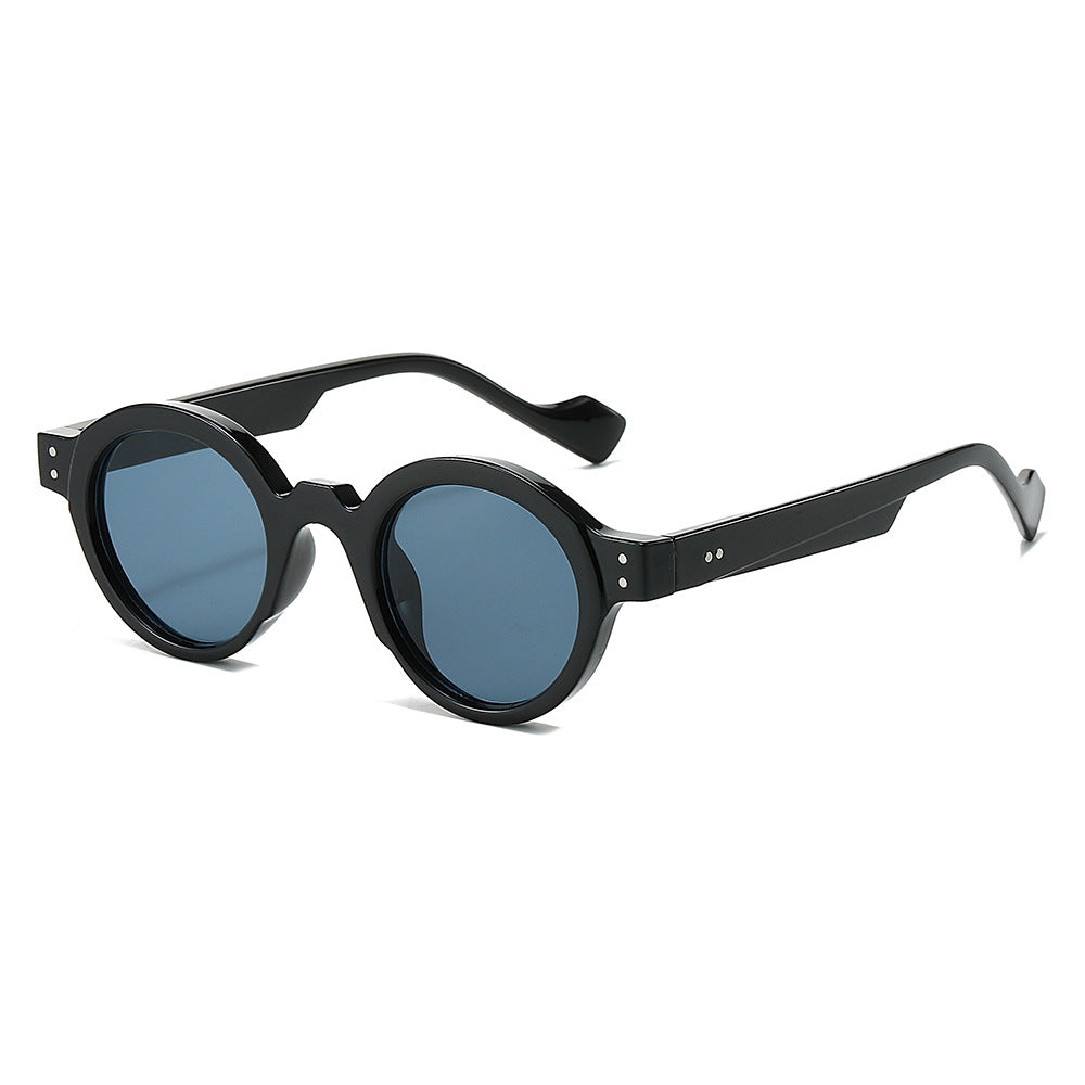 New round sunglasses personality matching round frame retro simple fashion sunglasses