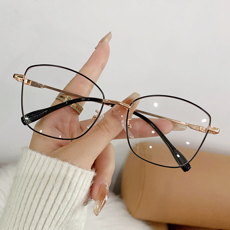 2025 new style photochromism glasses cat eye metal frame glasses