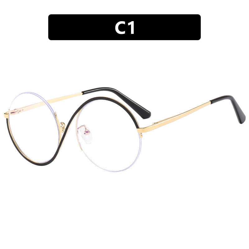 Hot sale ins anti-blue light glasses frame 2024 new metal half-frame ladies glasses