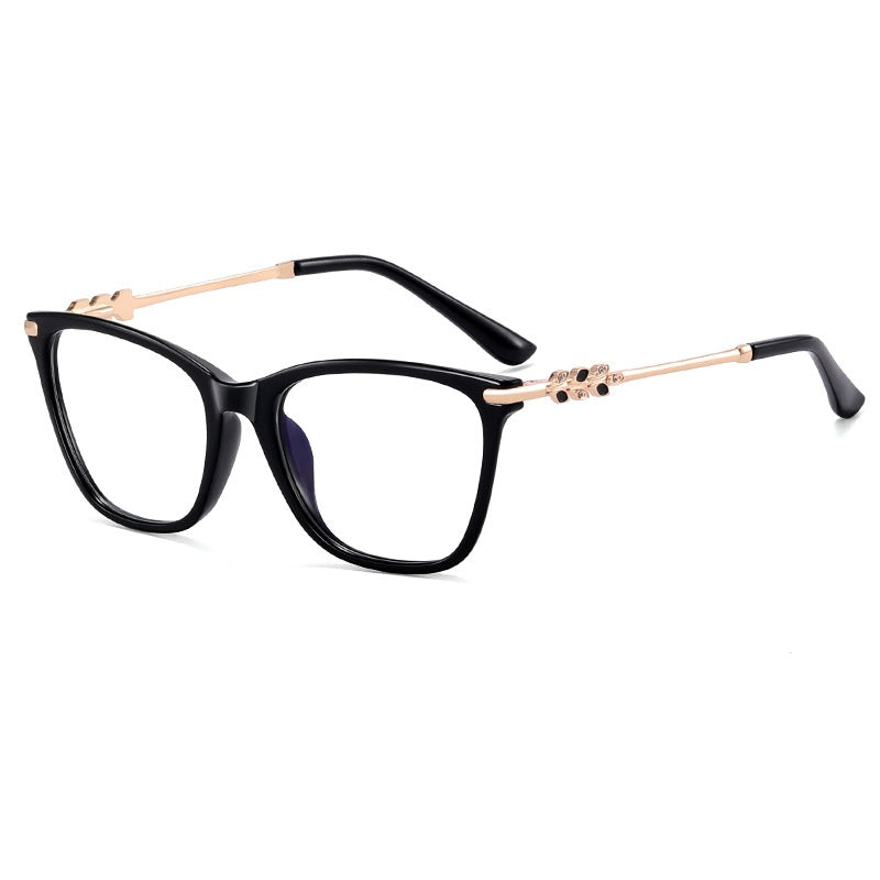 High quality acetate frame metal frame glasses anti blue light cat eye gradient glasses