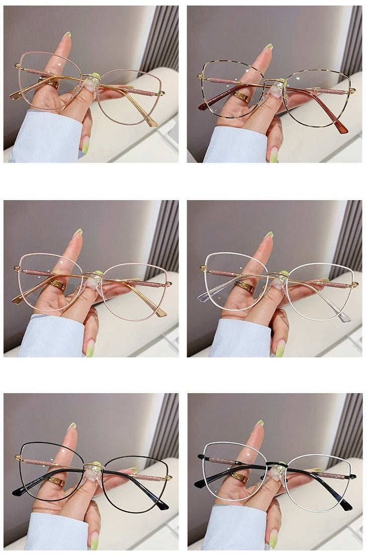 High quality fashion cat eyewear glasses candy colorful anti-blue-light glasses