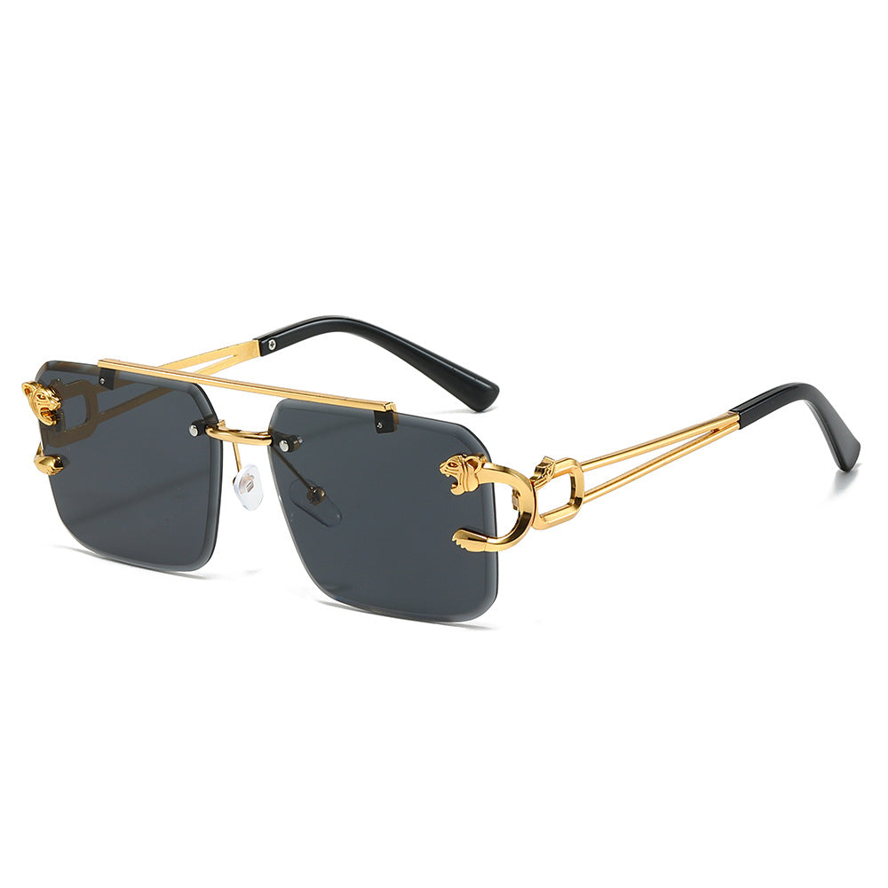 Brand luxury double bridge sunglasses gradient colorful metal frame sunglasses