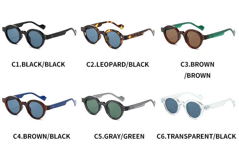 New round sunglasses personality matching round frame retro simple fashion sunglasses