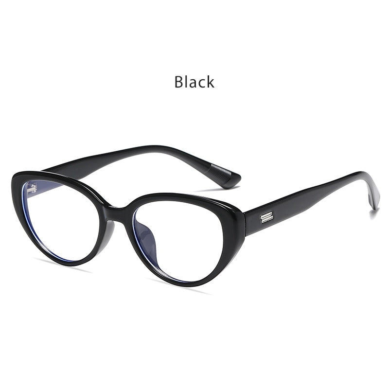 High quality TR90 anti-blue right glasses retro cat eye large frame ins wind glasses