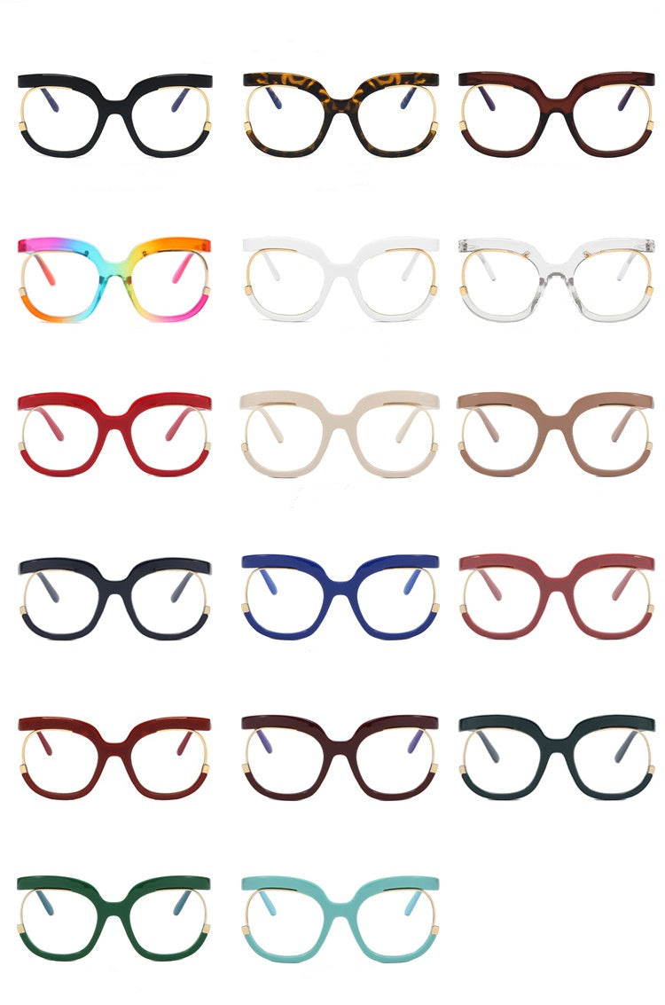 2025 Hot sale anti blue light glasses gradient colorful leopard print glasses frame