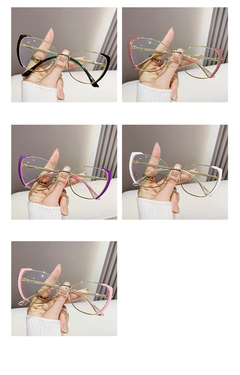 Fashion metal frame oversized frame anti-blue-light glasses personality photochromatic glasses