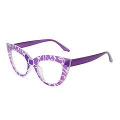 2025 Fashion cat eye acetate frame print glasses Color frame anti-blue light cat eye glasses