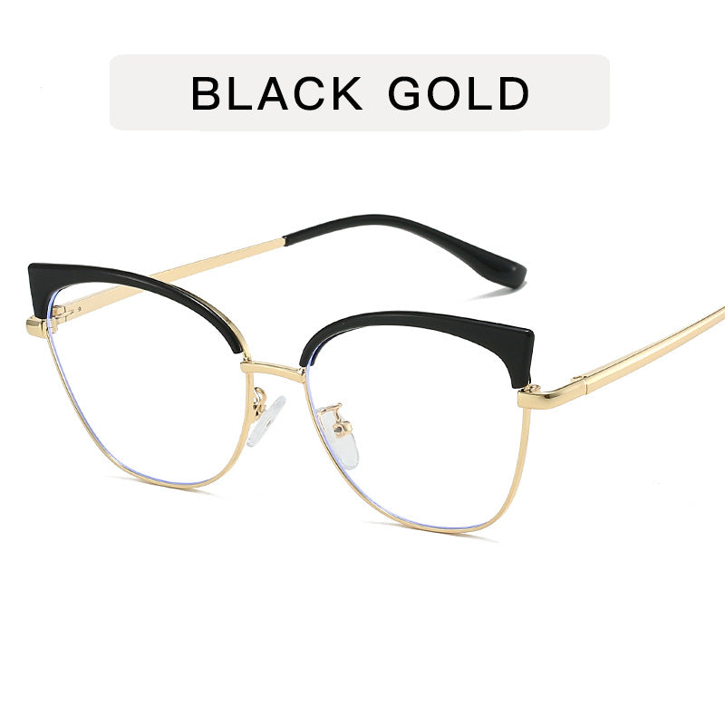 Cat eye anti-blue light mirror female ins glasses personality trend frames glasses