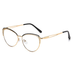 Fashion vintage designer metal frame glasses cat eye frame anti blue light glasses