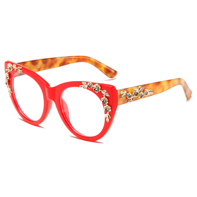 2025 New fashion trend transparent frame glasses anti-blue light glasses retro cat eye frame