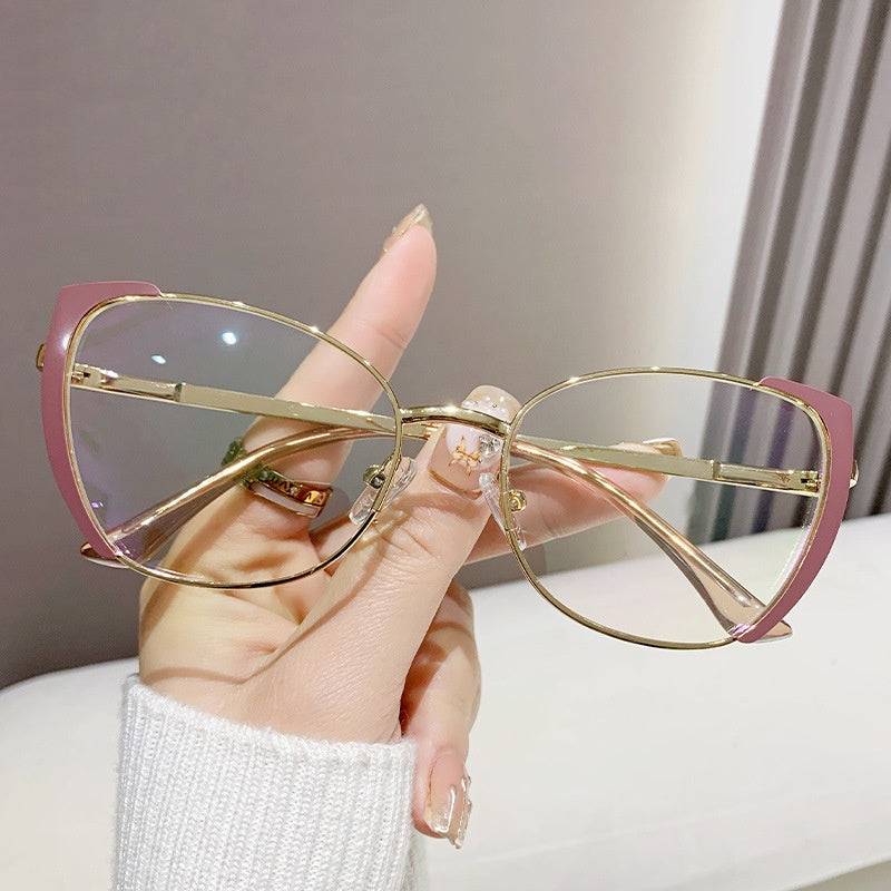 Fashion metal frame oversized frame anti-blue-light glasses personality photochromatic glasses