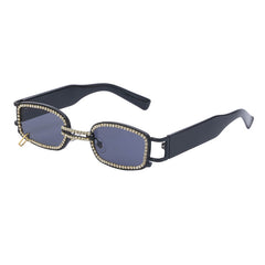 2025 High quality small rectangle small frame sunglasses ins ring uv400 sunglasses