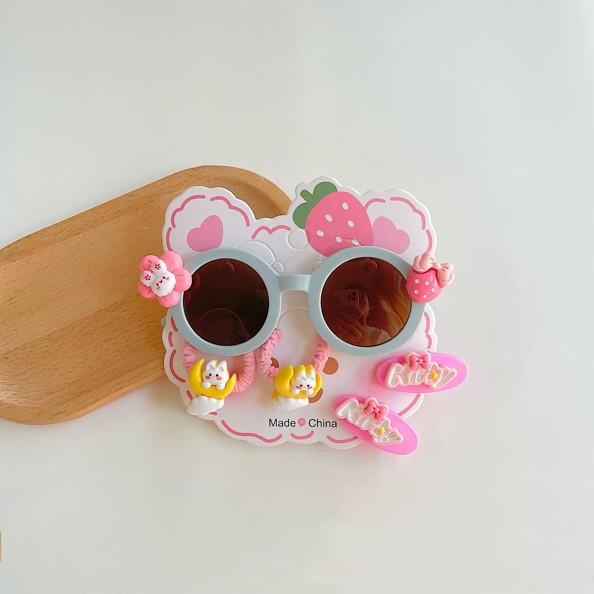 New style bear shape kids sunglasses cute girl pink candy colorful sunglasses