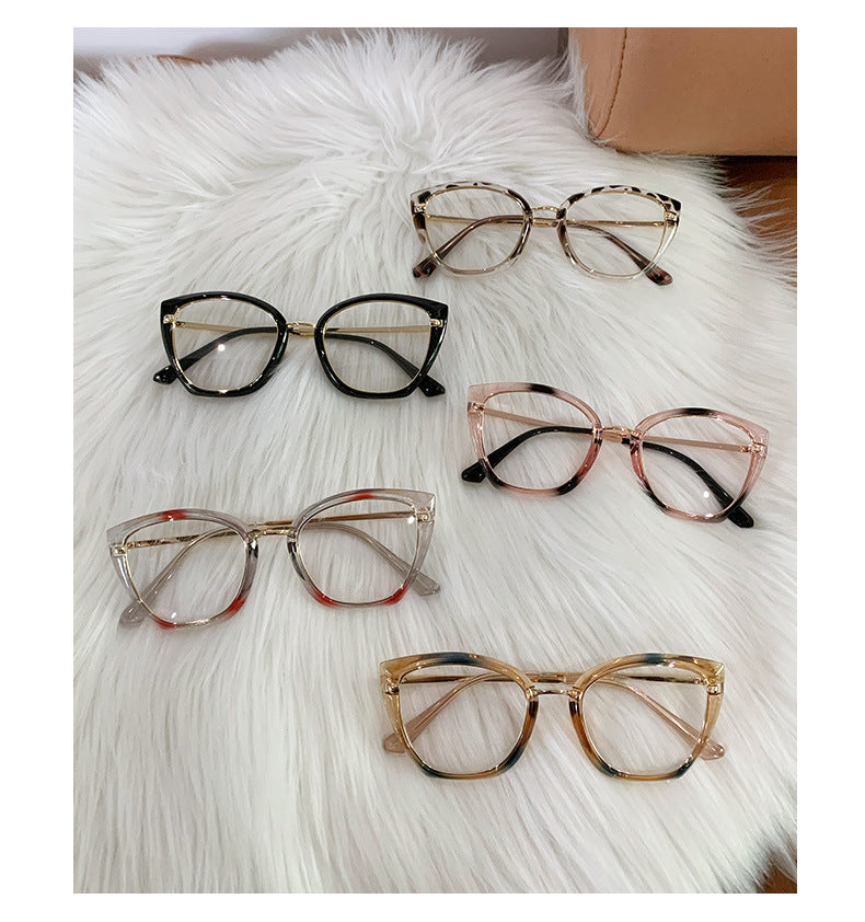 2025 New fashion Cat eye anti blue light glasses photochromism leopard print glasses