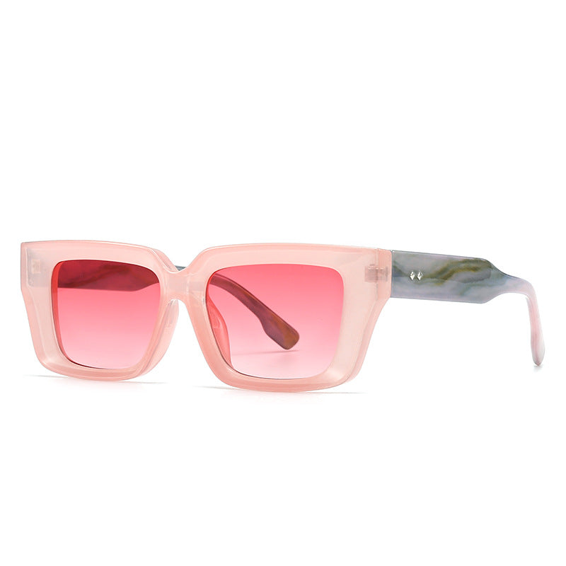 High quality brand designer square sunglasses uv400 gradient colorful sunglasses