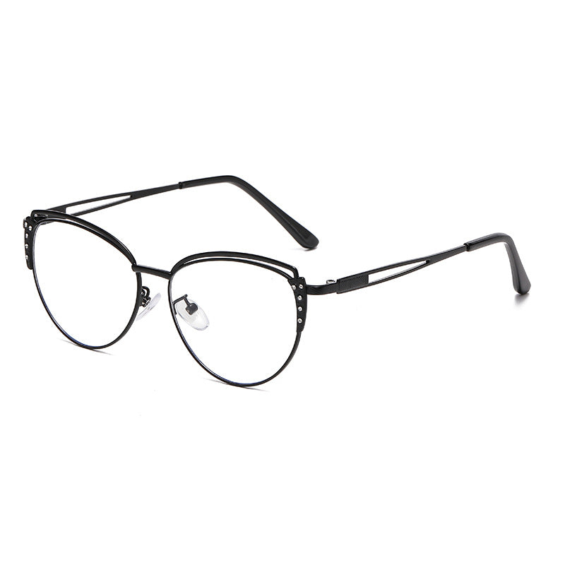 Fashion vintage designer metal frame glasses cat eye frame anti blue light glasses