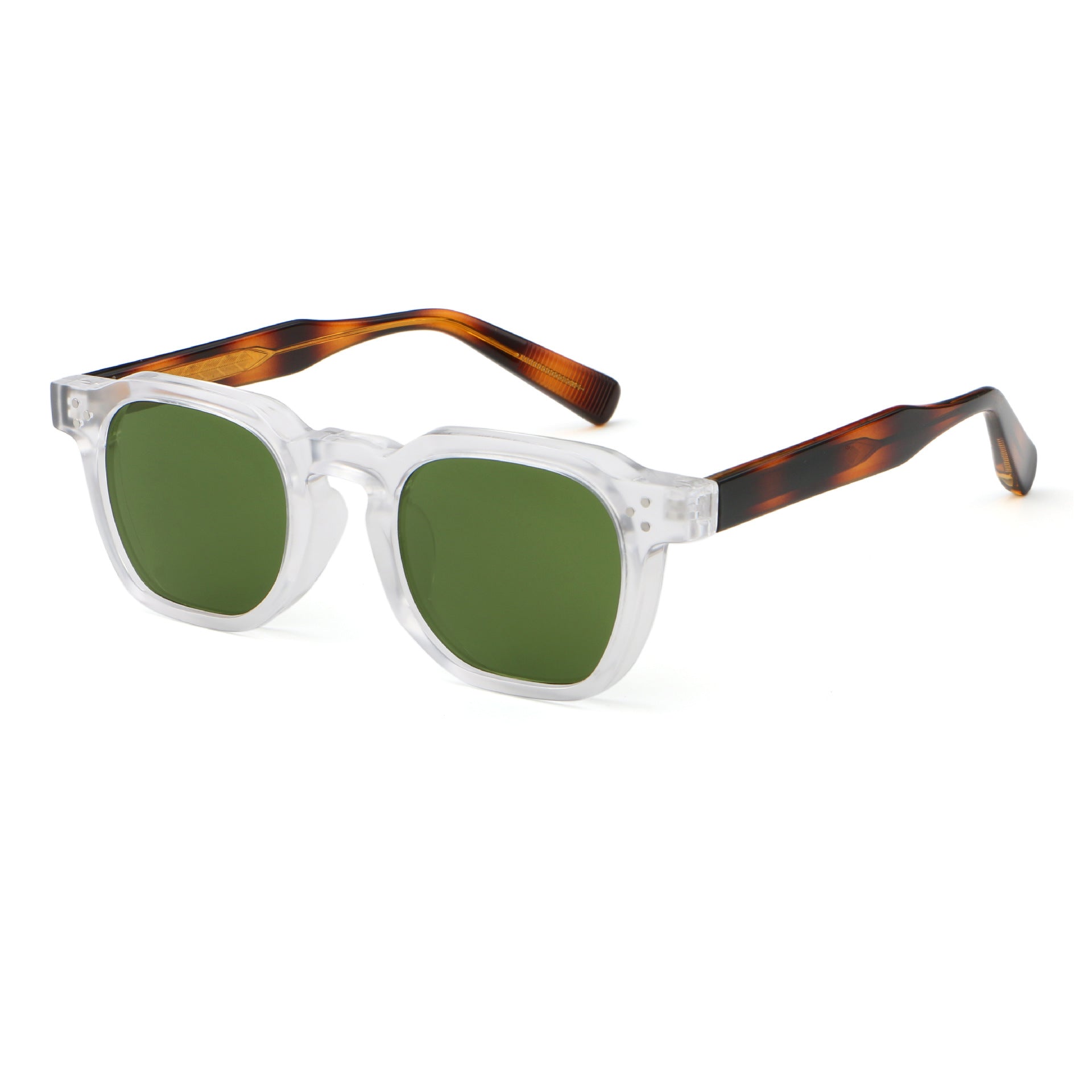 Custom logo square tortoise shell sunglasses uv400 outdoor rivet acetate sunglasses