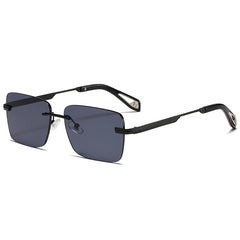 High quality rimless sunglasses gradient colorful metal frame sunglasses