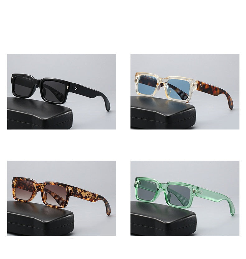 2025 New fashion rice nail square small frame sunglasses trend fashion personality sunglasses