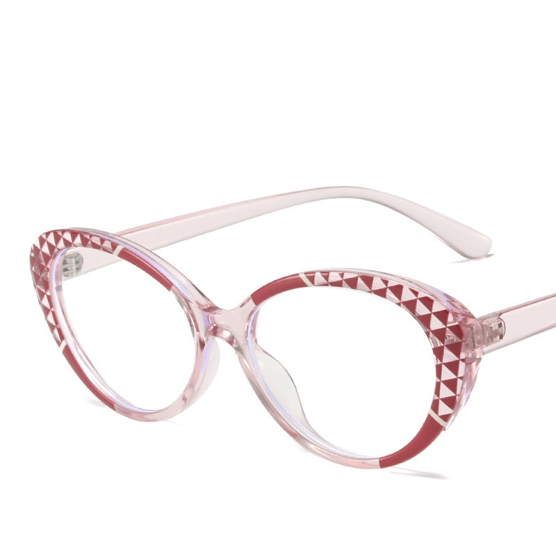Fashion Cat eye anti-blue light glasses new elliptical fashion flat lens full star glasses