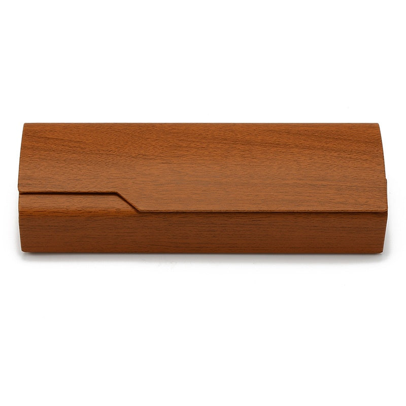 Wholesale wood grain hand-made glasses case anti-pressure optical myopia presbyopia case print LOGO