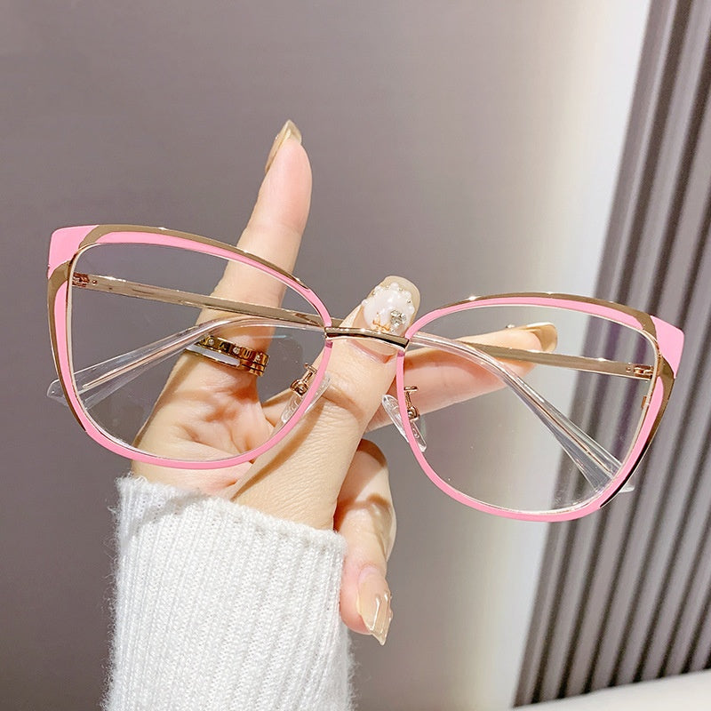 Fashion new style cat eye glasses anti blue light pink frame glasses