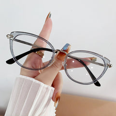 High quality cat eye anti blue glasses fashion metal frame glasses