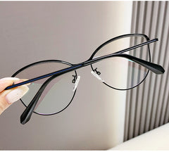 Fashion cat-eye trend personality glasses frame color-changing glasses anti-blue glasses