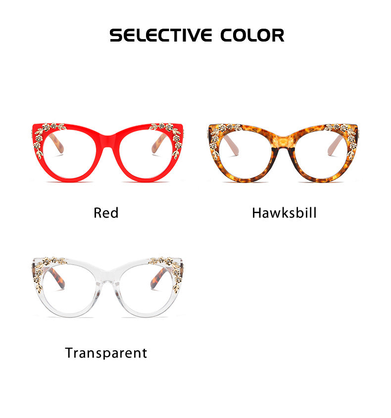 2025 New fashion trend transparent frame glasses anti-blue light glasses retro cat eye frame