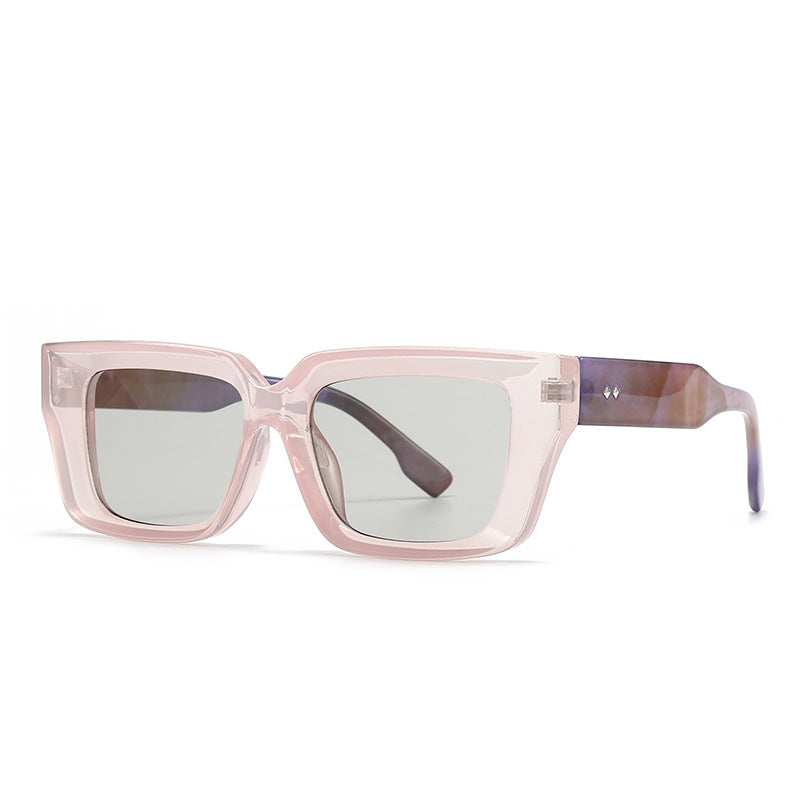 High quality brand designer square sunglasses uv400 gradient colorful sunglasses