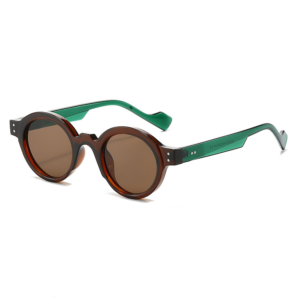 New round sunglasses personality matching round frame retro simple fashion sunglasses