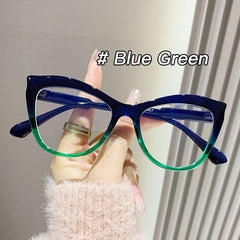 Hot sale cat eye anti blue light glasses leopard print gradient colorful glasses