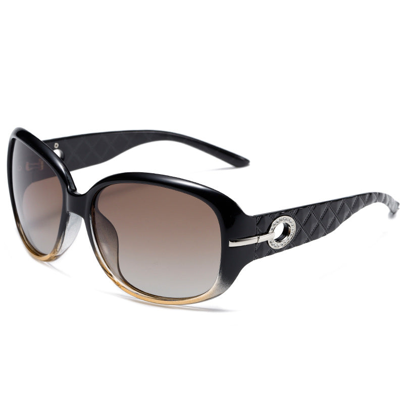 Polarized oversized women's square framed sunglasses fashion UV protection retro sunglasses