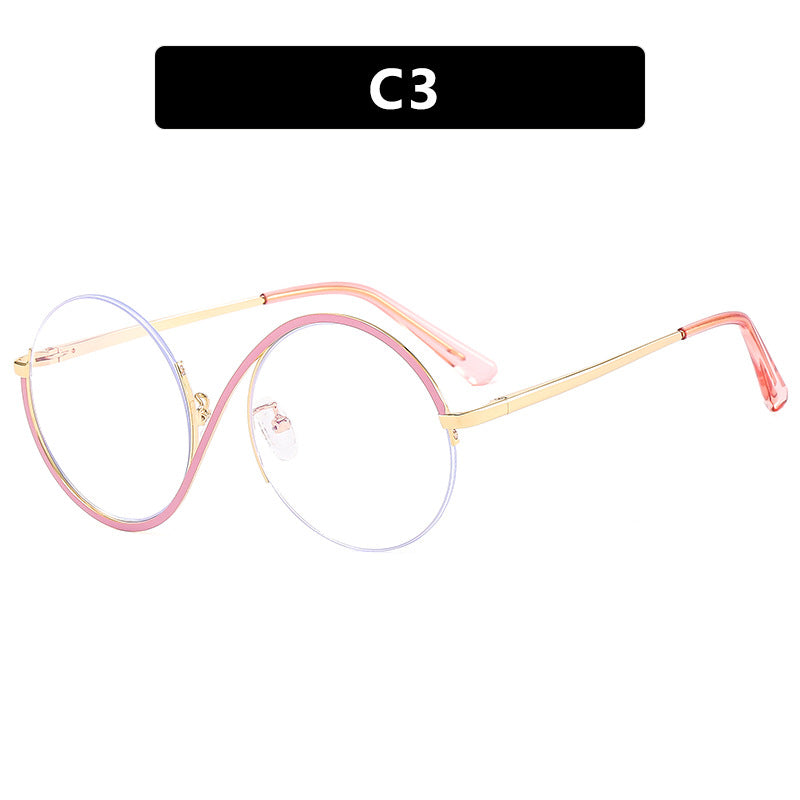 Hot sale ins anti-blue light glasses frame 2024 new metal half-frame ladies glasses