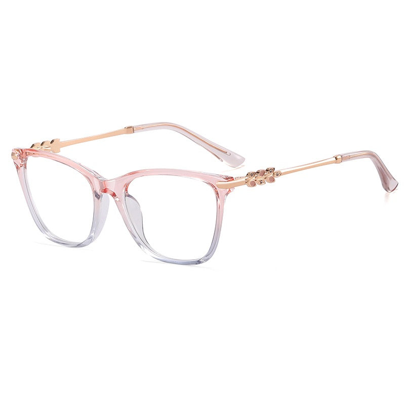 High quality acetate frame metal frame glasses anti blue light cat eye gradient glasses