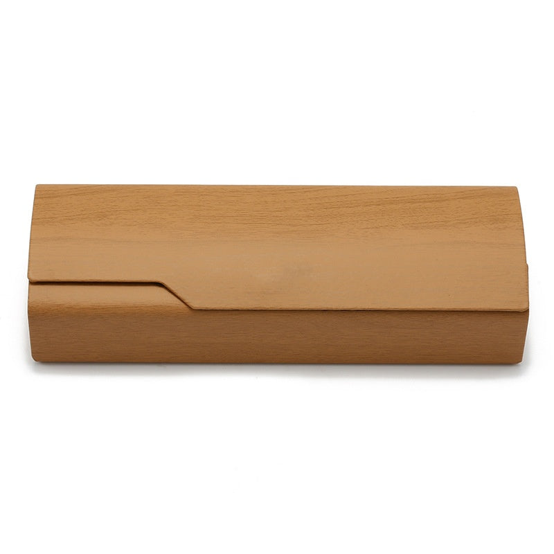 Wholesale wood grain hand-made glasses case anti-pressure optical myopia presbyopia case print LOGO