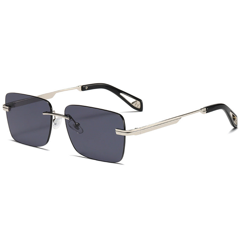 High quality rimless sunglasses gradient colorful metal frame sunglasses
