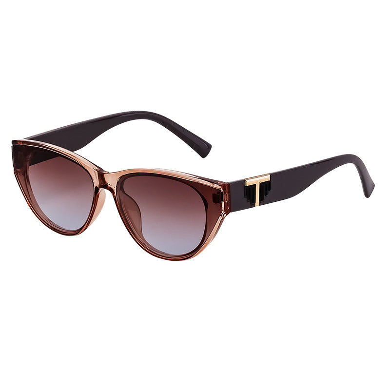 2024 new fashion rivet cat-eye sunglasses female personality trend sunglasses female