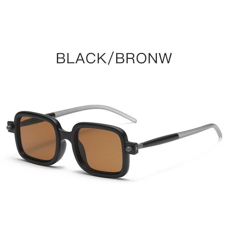 High quality luxury brand uv400 sunglasses designer square metal frame sunglasses