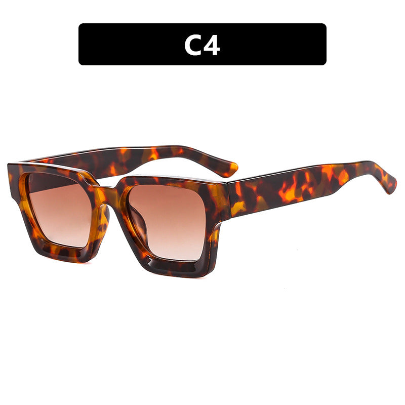 High quality square hot sale sunglasses leopard print oversized sunglasses