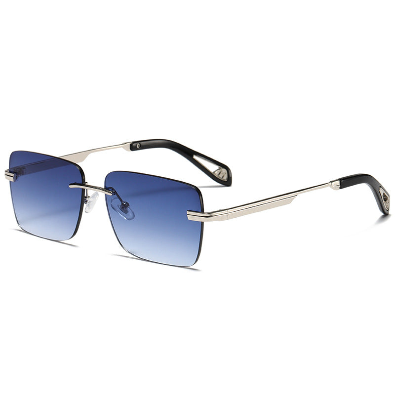 High quality rimless sunglasses gradient colorful metal frame sunglasses