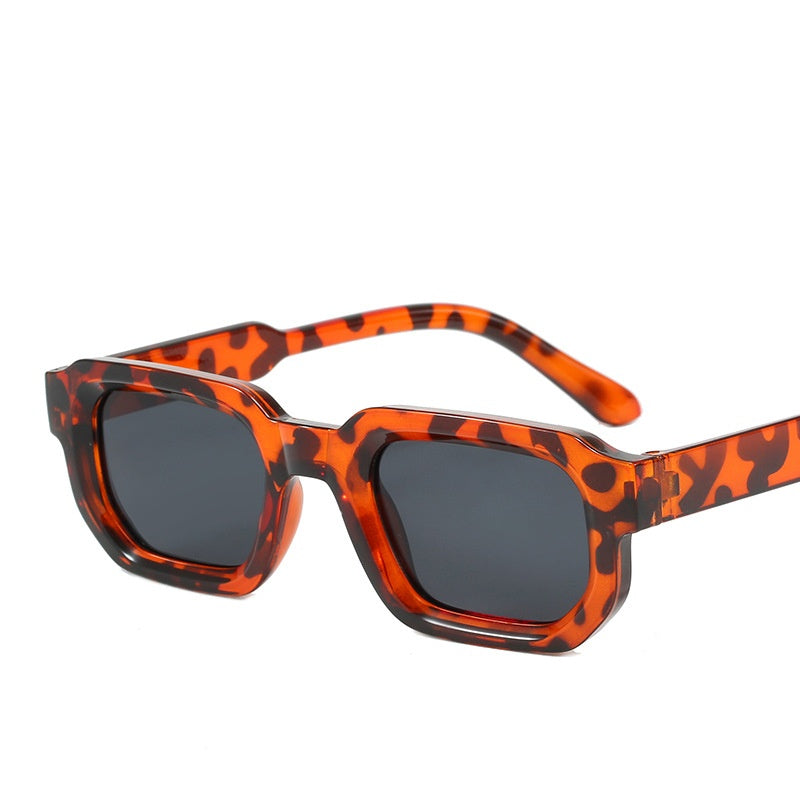 High quality leopard print fashion sunglasses hot sale small rectangle sunglasses