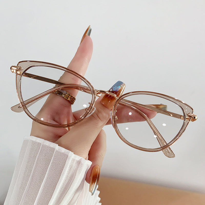 High quality cat eye anti blue glasses fashion metal frame glasses